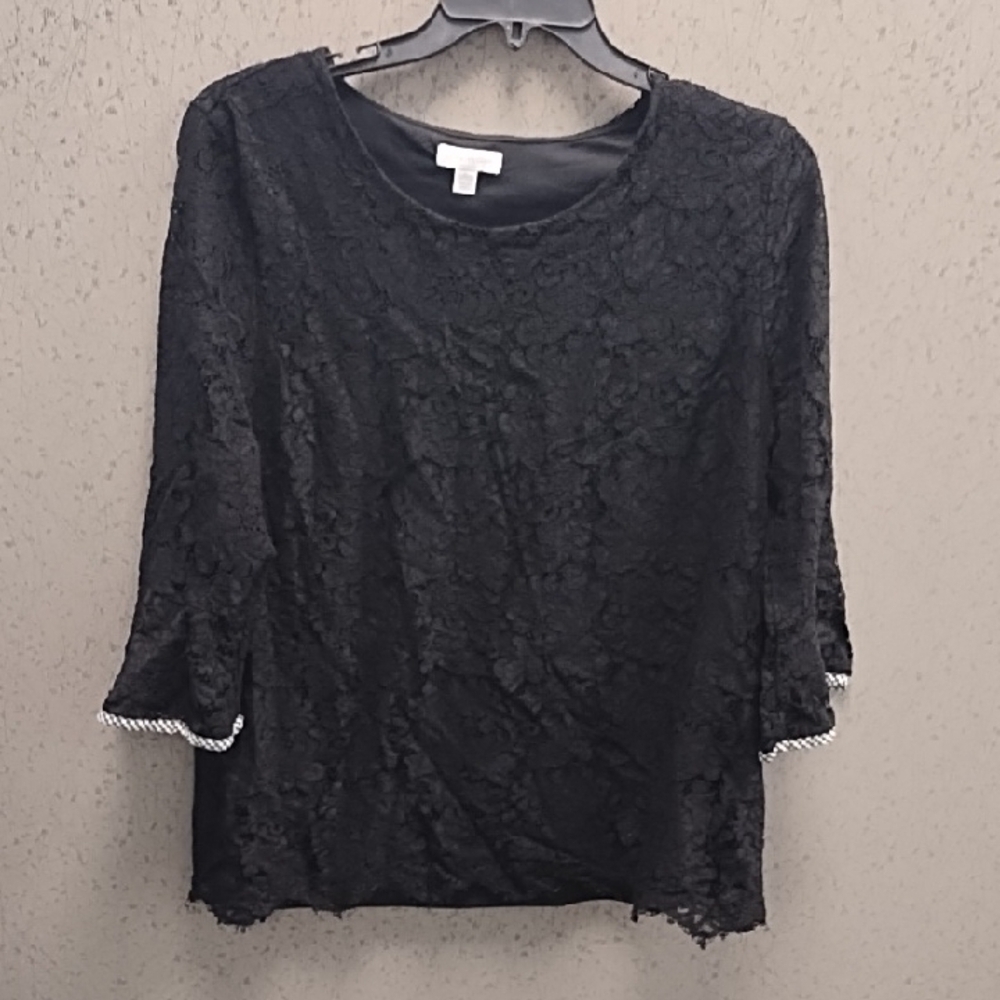Charter Club black and white lace tope size XL